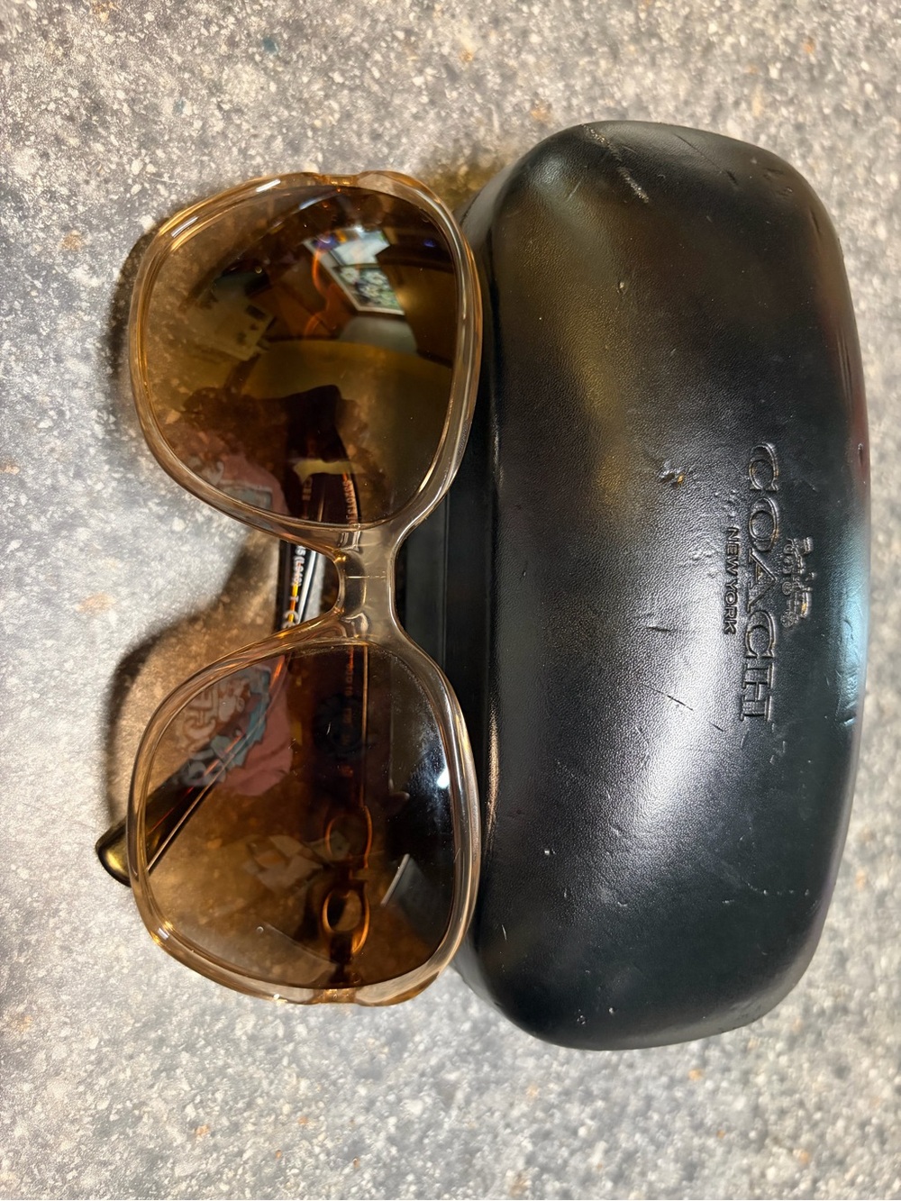 Coach Brown Gradient Oversized Sunglasses with Black Case